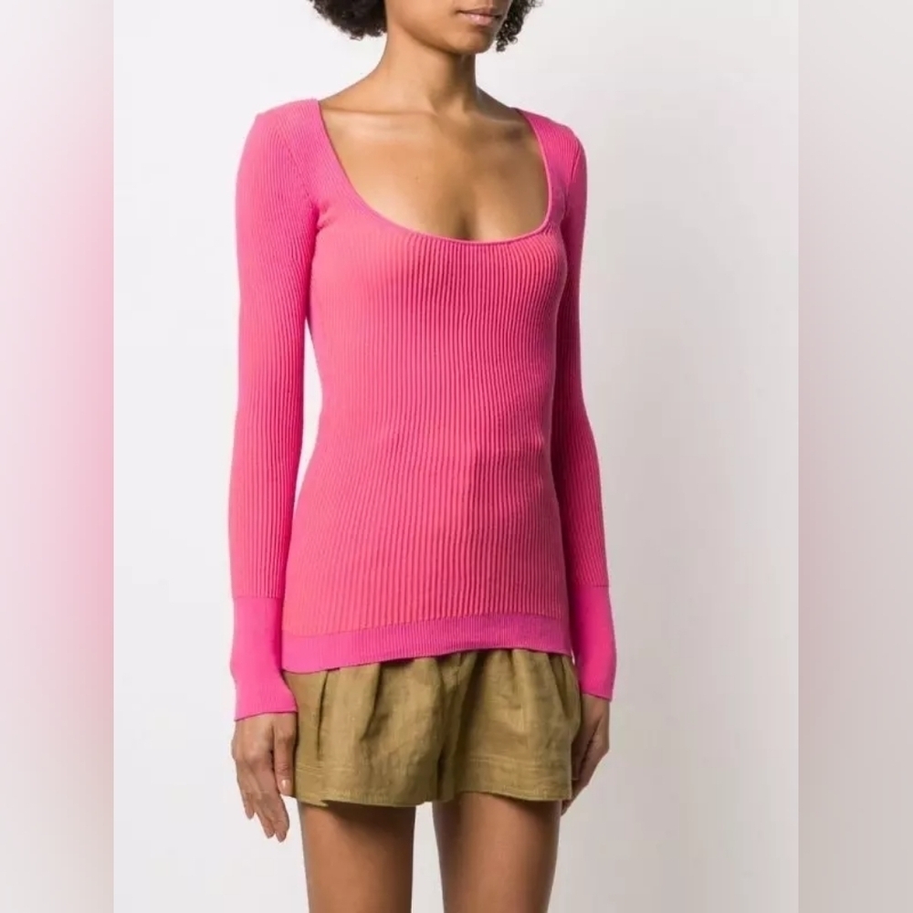 JACQUEMUS La Maille Rosa Knitted Top size 38 new no tags